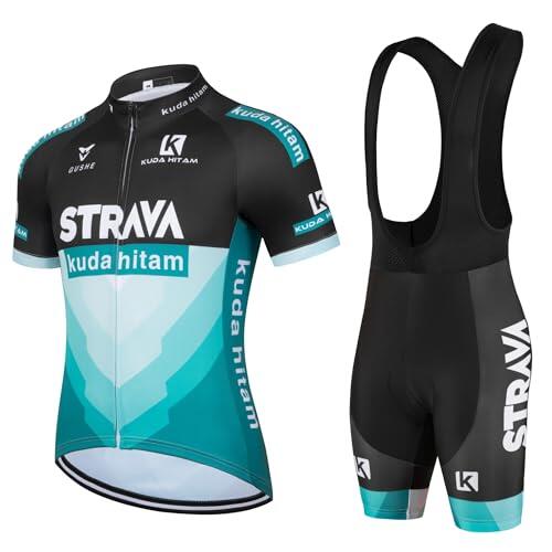 SIDE BIKE Conjunto de Ciclismo Completo – Maillot + Culotte con Pantalones Cortos con Acolchado de Gel 5D - A01v XL