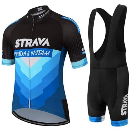 SIDE BIKE Conjunto de Ciclismo Completo – Maillot + Culotte con Pantalones Cortos con Acolchado de Gel 5D - A01b L