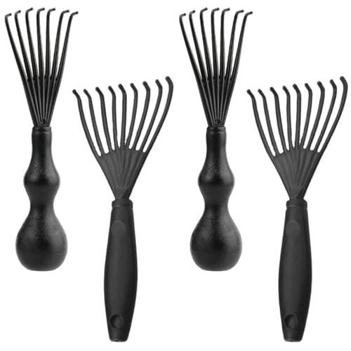 SOESFOUFU Herramienta Limpiadora de Cepillos y Peines para Cabello, 4 Piezas, Color Negro, Plástico Portátil para Eliminar Cabello en Diversas Ocasiones