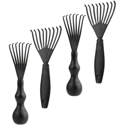 VINTORKY Herramienta Limpiadora de Cepillos de Pelo y Peines de Plástico Negro, 4 Piezas Portátiles para Eliminar Cabello en Diversas Ocasiones