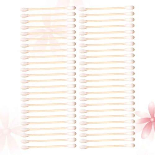 OSOLADY Hisopos de Algodón Color Beige de Doble Cabeza 300 Piezas Cosméticos Portátiles y Fáciles de Llevar para Uso y