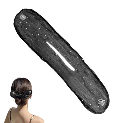 Máquina para Hacer Moños de Pelo Fino - Máquina para Hacer Moños Decorativa Y Hábil | Accesorios de Peluquería Brillantes | Espuma de Esponja Elástica, Clip Antideslizante Rollo, Ballet Francés