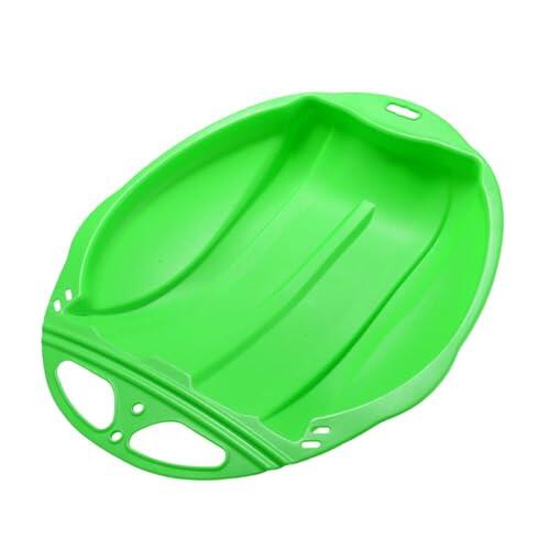 QLECXZI Juguete de Invierno para Exteriores, Divertido, Regalo, Trineo de Nieve de Polietileno Duradero, Juegos de Trineo para niños, Deslizamiento sobre césped y Arena, Verde, 47x41x7.5cm