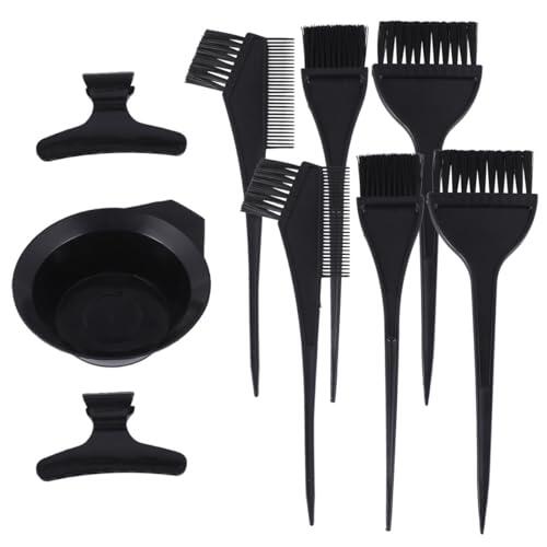 SOESFOUFU Kit para Teñir el Cabello 9 Piezas, Herramienta para Teñir Profesional de Plástico Pinceles, Cuenco y Pinzas Color en Salón