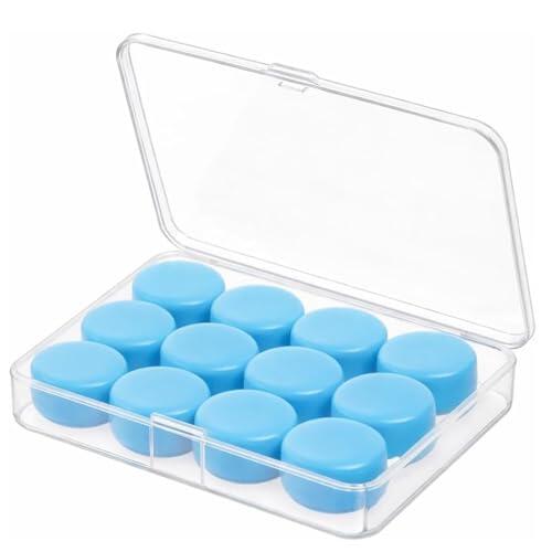 12 Unidades Tapones Oídos Natación de Silicona Moldeable, Tapones Piscina Adulto para Hombre y Mujer, Protección Auditiva Impermeable para Surf, Ducha y Deportes Acuáticos, Azul