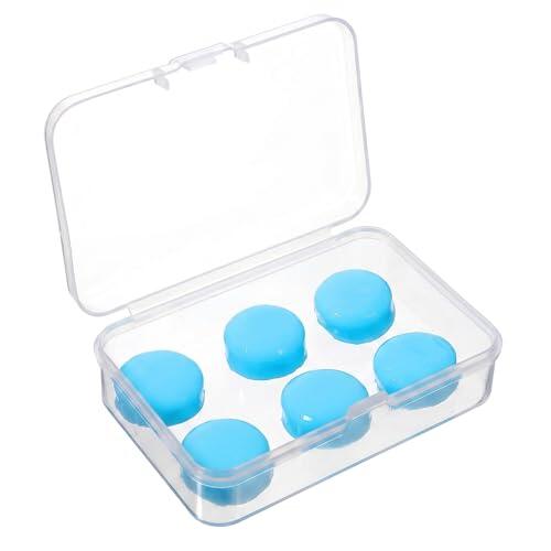 Tapones Oídos Natación de Silicona Moldeable, 6 Unidades Tapones Natación Adulto y Niños, Tapones Piscina Impermeables para Nadar, Surf y Ducha, Protección Auditiva Reutilizable, Azul