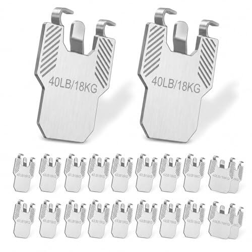 20 Ganchos para Colgar Cuadros en Pared, Ganchos Resistentes para Paneles de Yeso, Fija Cuadros sin Agujeros Grandes, Picture Hooks para Fotos, Marcos, Pósteres, Arte y Espejos Decorativos