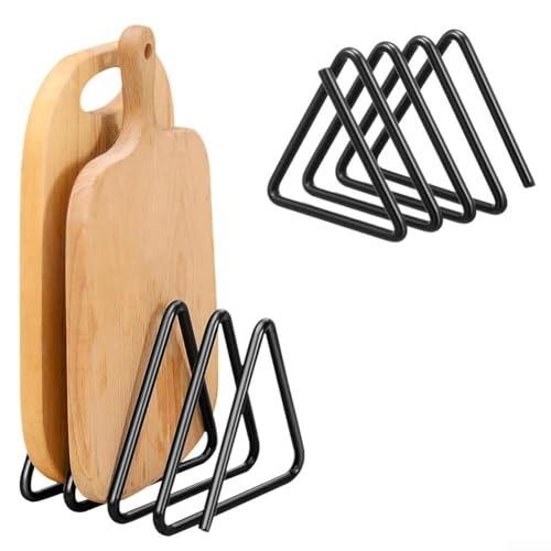 Estante para tablas de cortar de acero inoxidable con forma de triángulo para almacenar tablas sin desordenar encimeras o gabinetes