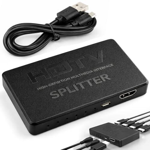 HDMI Splitter 1 in 4 out, 4 K Splitter HDMI 1 in 4 out simultáneamente, para PC, Laptop, HDTV, Proyector, HD, BLU-Ray DVD, Fire Stick