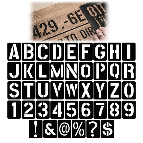 Plantillas de Letras y Números, 42PCS Plástico Alfabetos Número Plantilla para Pintar, Plantilla Letras Reutilizables, para Pintura DIY Art Projects Decoración