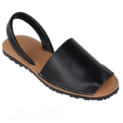 Nakloe - Menorquinas hombre - Sandalias hombre - Sandalias menorquinas - Fabricadas en piel (Negro, Sistema tallas calzado EU, Adulto, Hombre, Números, mediano, 42)