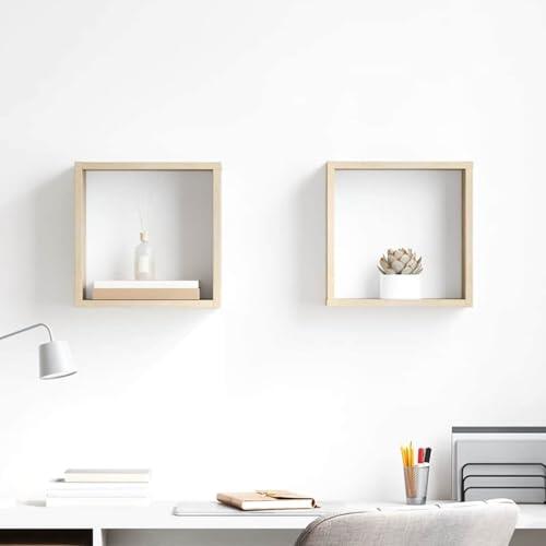 Sophrelle Estantes Cubo de Pared 2 Unidades Roble Sonoma 30x15x30 cm Marrón,807007