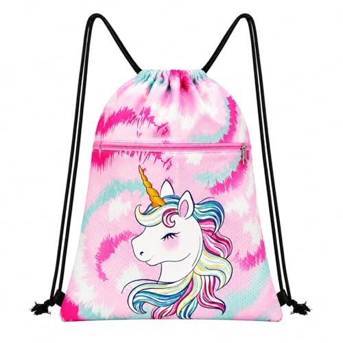 Shyllin Mochila Piscina Niño Impermeable con Bolsillo Cremallera, Mochila Infantil para Deporte, Playa y Colegio, Bolsa Piscina Niño Ligera para Niña y Niño (Unicornio)