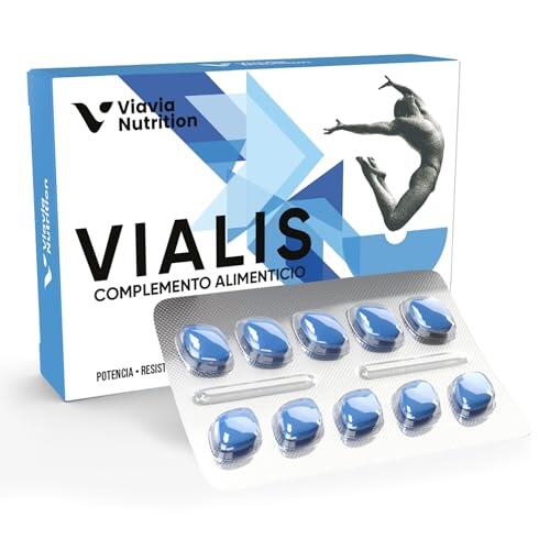 VIALIS – Preparación natural para hombres – Extra fuerte y altamente dosificada con ginseng, maca, tribulus terrestris y arginina