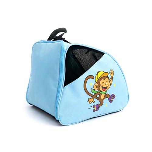 DOJA Barcelona Bolsa para Patines para Niños - Azul Mono - Correa Ajustable y Acolchada, Mochila Patines, Buena Capacidad para Equipamiento y Calcetines, Bolsa Niña y Niño, Material Resistente