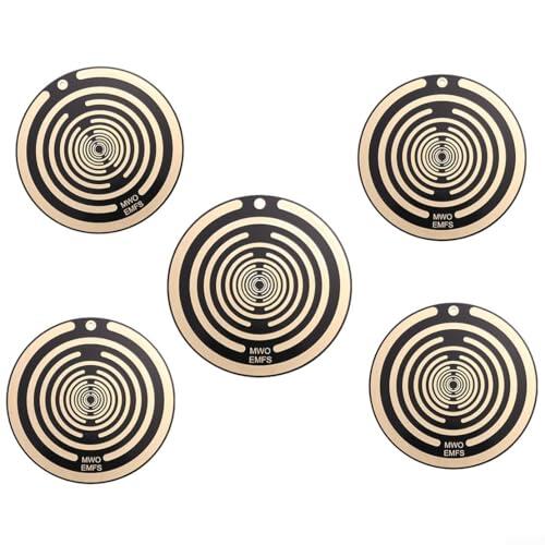 Disco de energía natural diseñado con cinco atributos para la teoría de los elementos, agua, fuego, metal, tierra, madera, para apoyo holístico de bienestar (negro)