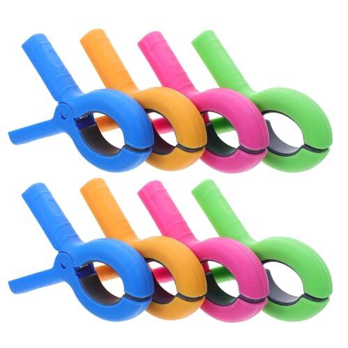8 Piezas Pinzas Plásticas Antideslizantes, Sin Marca, Colores Surtidos, para Toallas, Ropa, Playa, Piscina, Hogar