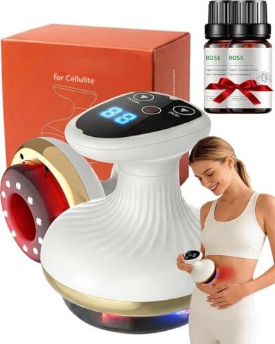 Vacuvia Maquina Celulitis,Masajeador Anticelulítico con Luz Roja y Calor, Reduce la Apariencia de Celulitis, Portátil y Recargable,Piel MáS Firme Y Mejor CirculacióN, Masaje De Tejido Profundo