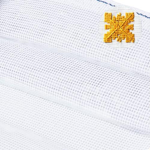 letsinstyle Lienzo Bordado de 20.5 x 19.7 Pulgada, Tela Blanca de 14 Malla para Bordado A Punto de Aguja., Hojas de Bordado En Blanco