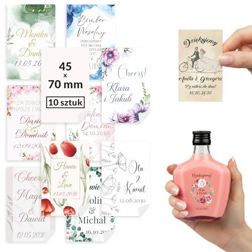 Lote de 10 etiquetas autoadhesivas de 45 x 70 mm, para bodas, despedidas de soltero, cumpleaños