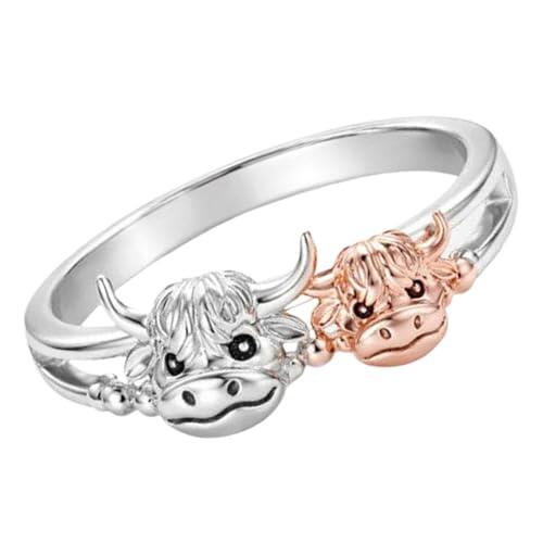 Anillo De Vaca De Las Tierras Altas | Regalo Del Día De La Madre | Joyería Inspiradora De Animales | Regalo Madre Hija | Anillo De Vaca En | Joyería Para Mujeres | Ropa Diaria | Viajes | Oficina, Se