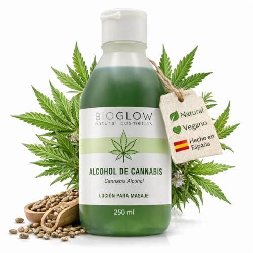 Alcohol de Cannabis Natural 250 ml – Tónico Corporal para Masaje Relajante y Calmante Muscular, Estimula la Circulación, Efecto Refrescante, Ideal para Piernas y Pies Cansados, Uso Diario
