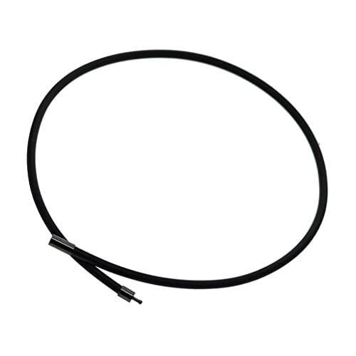 Wsymxuo Collar de Cordón de Goma Negro de 4 Mm con Cierre a Presión, 45/50/55/60 Cm, Negro, 45cm