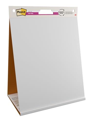 Post-it SGSCH-PEFC-COC-110078 - Tablas de reuniones de mesa superadhesivas, 100% papel reciclado, blanco, 58,4 x 50,8 cm, 20 hojas/bloc, 1 bloc/paquete, 100% PEFC, SGSCH-PEFC-COC-110078