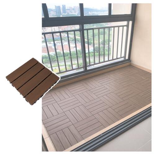 Azulejos entrelazados para uso en exteriores, tapete de ducha de madera duradero y azulejos de patio, fácil de instalar para todas las condiciones climáticas