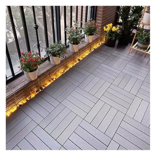 Azulejos entrelazados para terrazas, suelos de madera de plástico para terrazas, porches y junto a la piscina, solución duradera y antideslizante para suelos al aire libre
