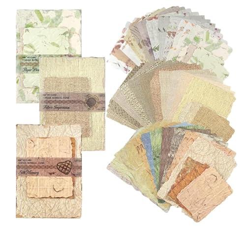 112 Hojas de Papel Scrapbook Vintage – Papel Decorativo Texturizado y en Relieve para DIY, Tarjetas, Álbumes, Bullet Journals y Proyectos de Manualidades