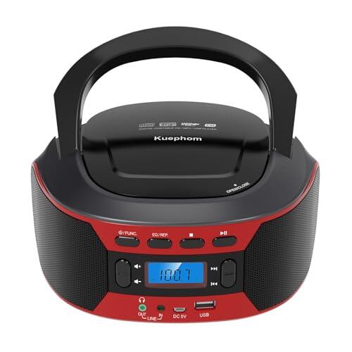 vreplrse Reproductor de CD portátil de con Radio FM. Elegante y Compacto. Reproductor de CD Minimalista de ABS. Portátil y Duradero, A Nosotros