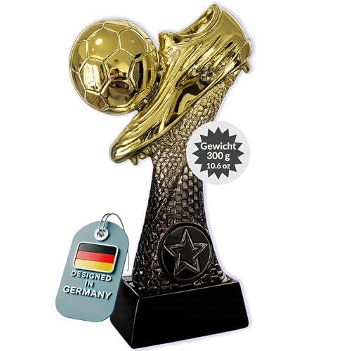 Larius Trofeo de fútbol de 16 a 21,5 cm (300 – 500 g) – Copa ganadora con/sin grabado – Copa de fútbol para niños y adultos – Torneo MVP Premio – F6 (sin texto personalizado, S)