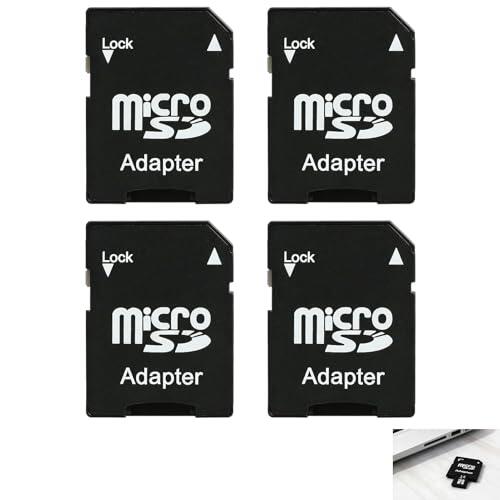 4 Piezas Adaptador Micro SD a SD, Adaptador tarjeta SD, Convertidor Tarjeta TF Cámara, Ordenador Portátil, Lector de Tarjetas y Dispositivos con Ranura SD Soporta SDHC SDXC Protección contra Escritura