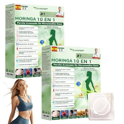 Luxarise 10 EN 1 Moringa Parche Avanzado Nano, 2026 Nuevo Moringa Parche, material amigable con la piel, natural apto para todo tipo de piel (2 Caja)