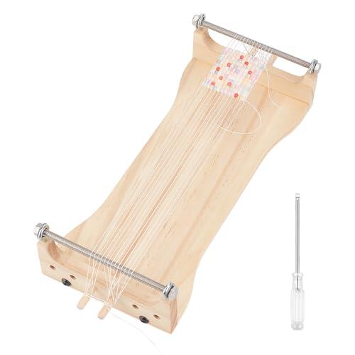 BENECREAT 27,4 x 12,5 x 6,3 cm Juego de marcos de cuentas de madera, equipo completo de tejido para tableta con destornillador para hacer joyas y proyectos de manualidades