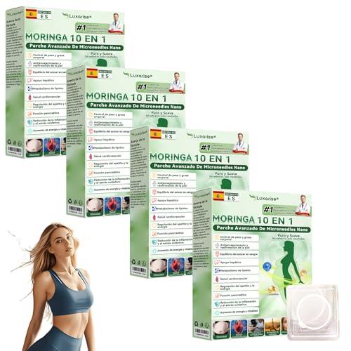 Luxarise 10 EN 1 Moringa Parche Avanzado Nano, 2026 Nuevo Moringa Parche, material amigable con la piel, natural apto para todo tipo de piel (4 Caja)