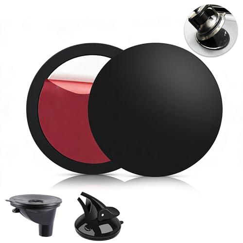 Discos Adhesivos de Salpicadero 80mm Disco de Montaje de Almohadilla de Tablero para Soporte con Ventosa,Placas de Fijación Adhesivas Accesorios de Montaje para Soporte de GPS/Teléfono de Coche,2 Uds