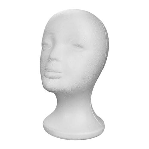 Genérico Cabeza Maniquí, 52CM Soporte Espuma Poliestireno para Pelucas Peinados, Cabezas Maniquí Portátil para Exhibir Sombreros Peluca, Soporte Multiusos Espuma Pelucas, para Exhibición Peluquería