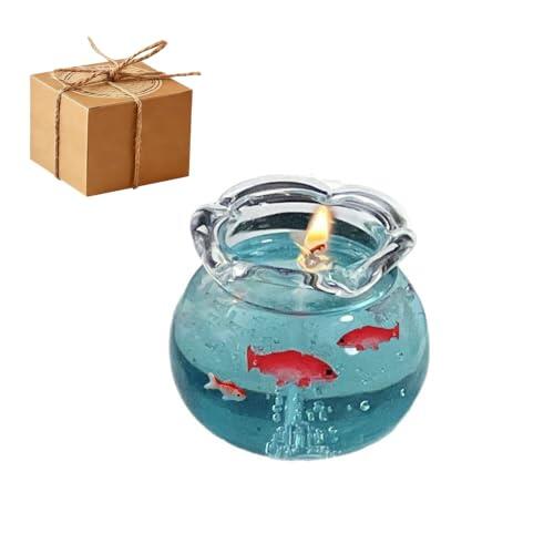 Vela de tanque 2026 Vela de cera de gel hecha a mano, duración de combustión duradera para relajación, aromaterapia, meditación, candelabro decorativo (azul, 5 cm)