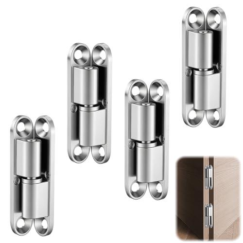 4 Piezas Bisagras para Puertas de Madera, Bisagra Desmontable Aleación de Zinc, Bisagras de Puerta Madera, Bisagra de Contrapaleta, Silenciosas Bisagra para Puertas de Armarios