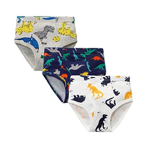 Genérico Calzoncillos Niño 1-6 Años Pack de 3 Rayas Slip Niño con Bragueta Dinosaurios Deporte Ropa Interior Infantil Bebe Cintura Elástica Suave Cómodo Transpirable (Negro, 5-6 años)