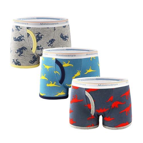 Genérico Calzoncillos Boxer Niño 8-15 Años Pack de 3 Dinosaurios Boxer Niño con Bragueta Excavadora Deporte Ropa Interior Adolescentes Cintura Elástica Suave Transpirable Cómodo (Grey, 10-11 años)