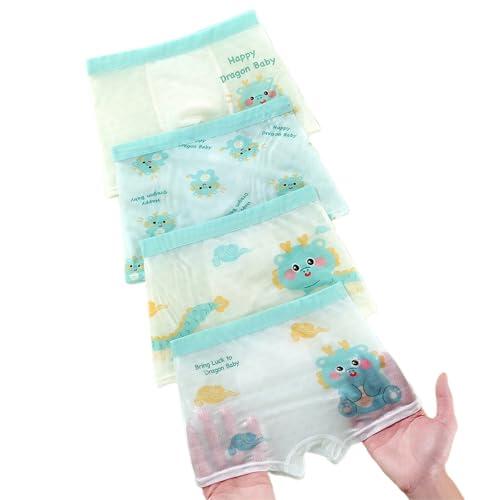 Genérico Calzoncillos Niño 1-13 Años Pack de 4 Dibujos Boxer Niño Estampado Deporte Ropa Interior Infantil Bebe Cintura Elástica Cómodo Transpirable Suave (Cielo azul3, 1-3 años)