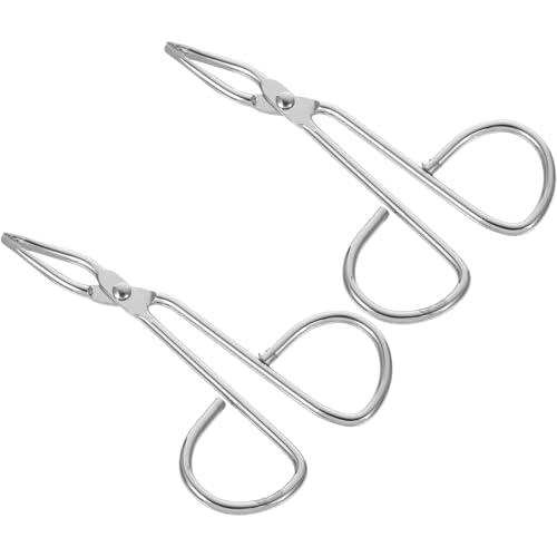 KAILIKETIY Pinzas Depilar de Acero Inoxidable Mangos Tipo Tijeras para Cejas y Vello Facial, Herramienta Profesional para Cuidado de Pestañas y Cejas, Pack de 2 Piezas