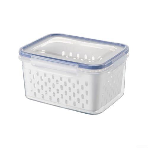 Belnotelt Recipientes de almacenamiento herméticos con tapas, herméticos para alimentos con cesta de drenaje para refrigerador, ahorrador de productos para verduras y frutas (L)