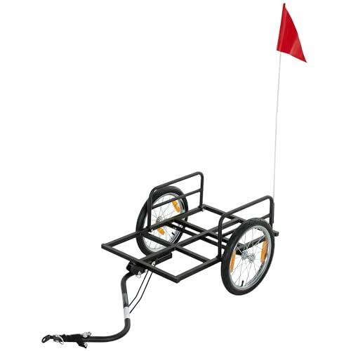 SPORTNOW Remolque de Bicicleta para Carga 40 kg Acero 145x60x42 cm Negro