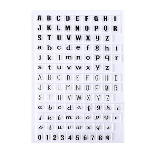 Sello de silicona precortado con letras grandes, sellos transparentes del alfabeto transparente sin cortar para tarjetas de álbumes de recortes, grandes sellos transparentes para diseño de