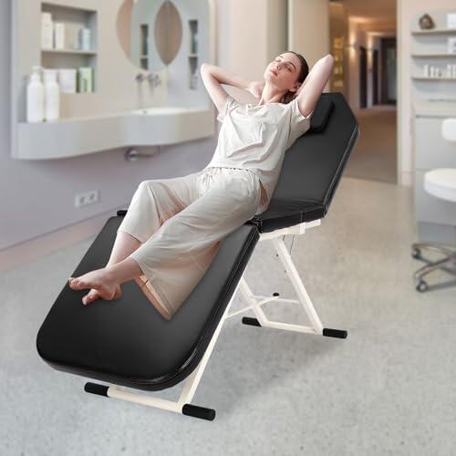 meiliwmlo 180 x 60 x 60 cm, silla de spa portátil, camilla de masaje, plegable, para spa y cosméticos, cama de belleza, capacidad de carga de 250 kg, para salones de belleza, centros de spa, salones