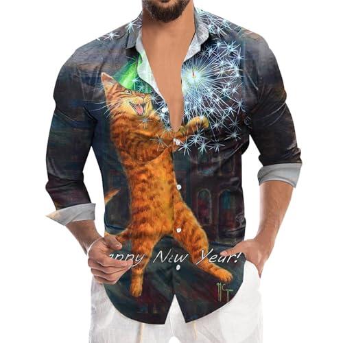 Camisas para hombre, camisas de manga corta, camiseta de verano, camisa de manga corta, camisa de verano blanca, camisa de verano, ajustada, camisas de verano, azul, M